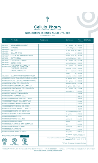 Feuille Conseil Cellula Pharm